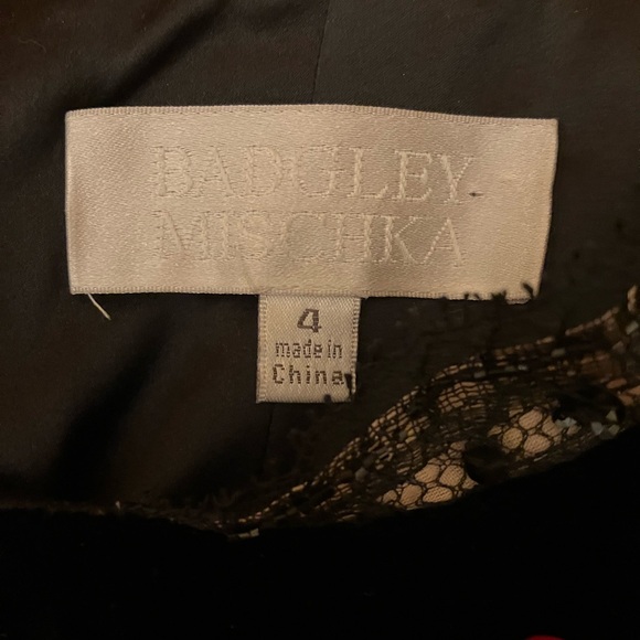 Badgley Mischka Black Corset Sleeveless Babydoll Midi Dress - Picture 5 of 6